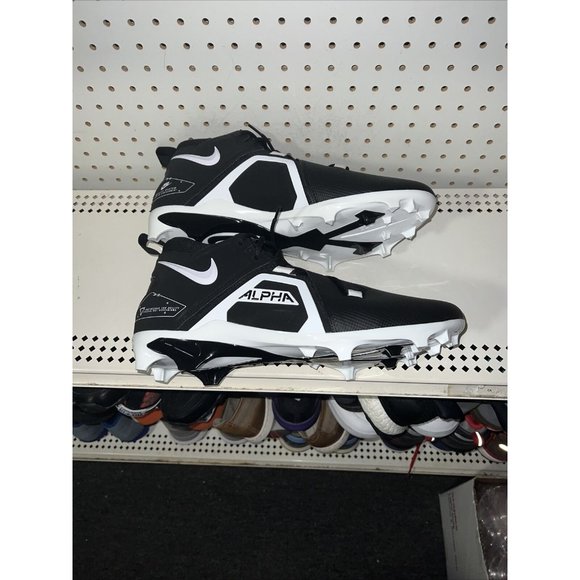 Nike Alpha Menace Pro 3 Mens Football Cleats Size 7.5 Black White CT6649-001 - Picture 4 of 7